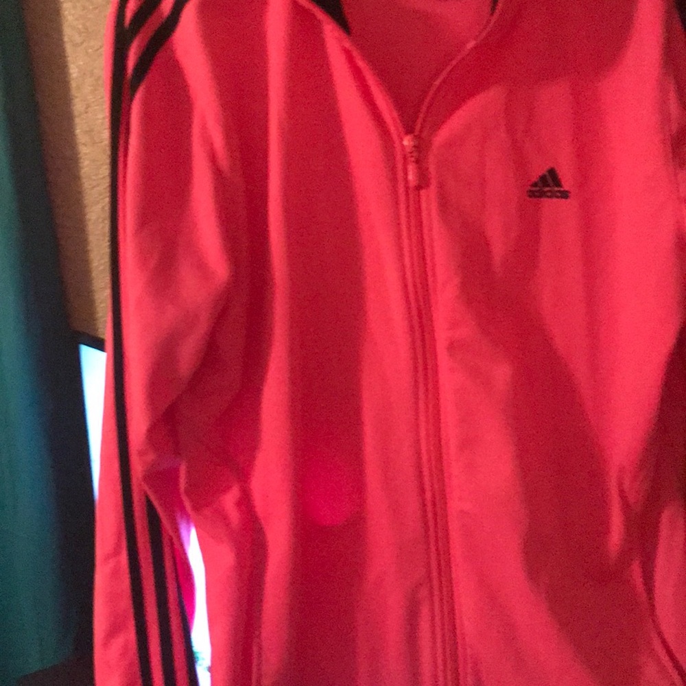 Pink and Black Adidas work out suit